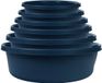 KADAX Matte plastic wasbak, kunststof kom, ronde spoelbak, robuuste waskom, huishoudwaterkom voor badkamer, multifunctionele kuip (marineblauw, 20 liter)