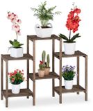 Merkloos Relaxdays plantenrek staand - binnen - 6 etages - 70x89x27 cm - bruin