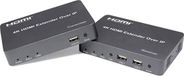 PremiumCord 4K HDMI Extender met USB naar 150m via IP, metalen behuizing, compatibel met 4K 2160p, Full HD 1080p, 3D, Dolby-True HD, geen vertraging