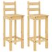 vidaXL Tabourets de bar 2 pièces pin massif marron