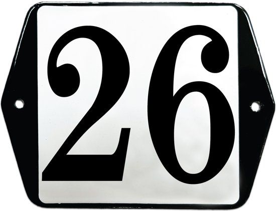 EmailleDesign® Emaille huisnummer model oor - 26