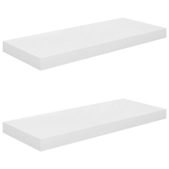 vidaXL Wandschappen zwevend 2 stuks 60x23,5x3,8 cm MDF hoogglans wit