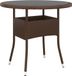 Syfax Tuintafel Ø80x75 cm gehard glas en poly rattan bruin
