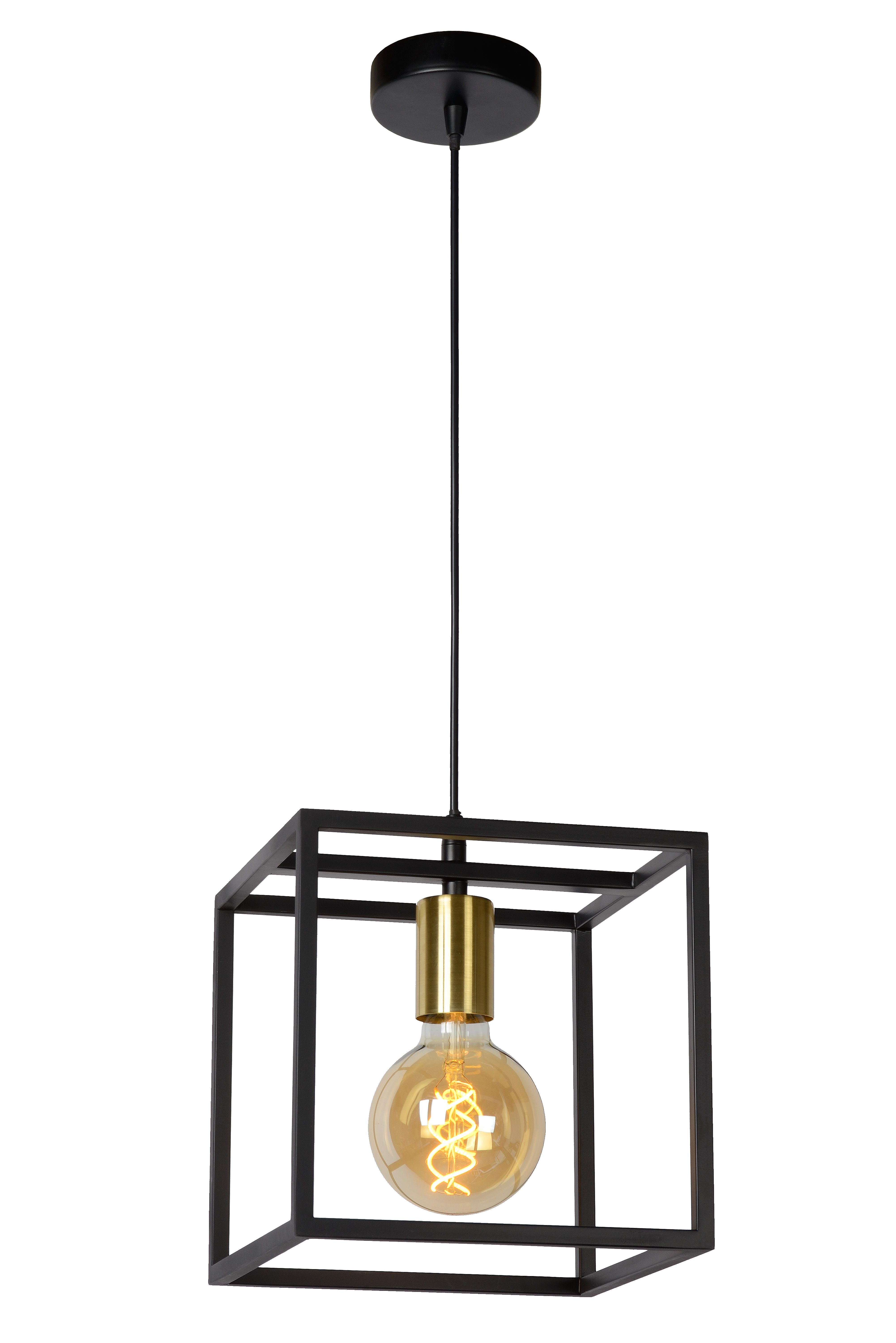 Lucide RUBEN - Hanglamp - 1xE27 - Zwart - Metaal - Dimbaar