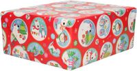 Bellatio Decorations Luxe Kerst inpakpapier - cadeaupapier - 2x rollen - rood - Kerst sfeer kinderen - 250 x 70 cm