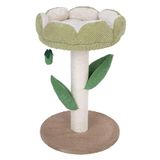 TIAKI Nature Krabpaal Blossom | Krabpaal voor katten | Uniek ontwerp met afneembaar bed | Krabpaal van jute | Hoogte: 60cm (lichtgroen)