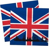 Merkloos Servetten Groot Brittannie vlag - 20x st - 33 x 33 cm - Engeland - Papieren wegwerpservetten - Verenigd Koninkrijk
