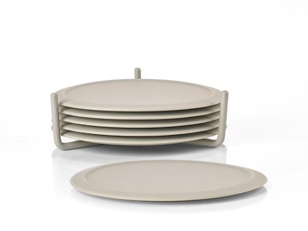 Zone Denmark Singles Onderzetters - Grijs - Silicone - Rond