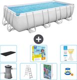 Bestway Rechthoekig Power Steel Zwembad - 488 x 244 x 122 cm - Grijs