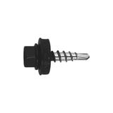 Index AFNE144828 Schroef, boorpunt, gereduceerd, afdekking van metaal, hout + sluitring P-14, 4,8 x 28, RAL 9011, verpakking van 250 stuks