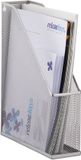 Merkloos Relaxdays tijdschriftenhouder - A4-C4 - metaal - zilver