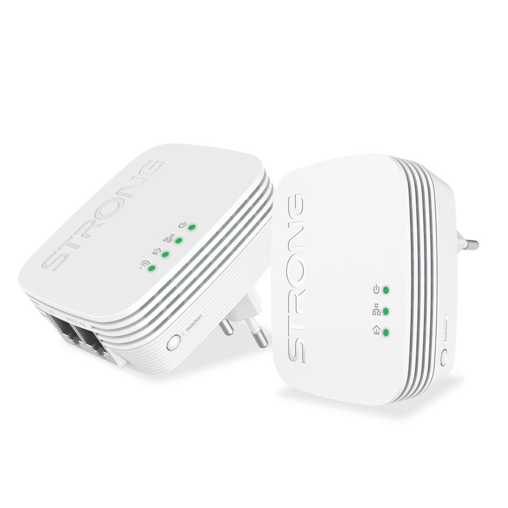 STRONG POWERLWF600DUOMINI PowerLine-netwerkadapter 600 Mbit/s Ethernet LAN Wifi Kit - 2 stuks - Wit