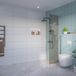 FortiFura Galeria Inloopdouche - rook glas - 50x200cm - 8mm - nano - blind inbouw profiel - brons
