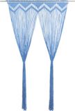 vidaXL Gordijn macramé 140x240 cm katoen blauw