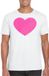 Bellatio Decorations T-shirt voor heren - hartje - wit - roze glitter - S
