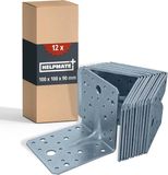 HELPMATE – 12 stuks geperforeerde plaatbeugels 100x100x90 mm