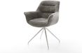DELIFE Chaise rembourrée Kaira-Flex piètement croisé conique acier inoxydable bouclé boue douce