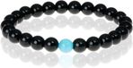 Memphis Accessories Kralen armband heren Memphis Onyx Aquamarijn
