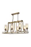 Moderne industriële kroonluchter, antieke afwerking, 89 x 50 cm, metalen behuizing, 8 x E27 stopcontacten, 70 cm lengte, elegante glamverlichting voor woondecoratie