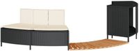 vidaXL - Hottub-ombouw - poly - rattan - en - massief - acaciahout - zwart