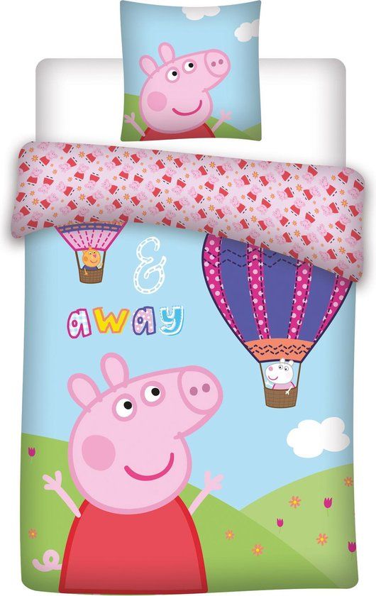 OEKE-TEX Baby Peppa Pig dekbedovertrek 100 x 135 cm + 1 sloop 40 x 60 cm - Katoen - Ledikant