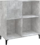 vidaXL Meuble de rangement pour disques - 84,5x38x89 cm - Bois traité - Gris béton