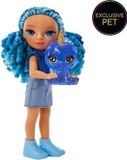Rainbow High Littles pop, 15 cm, met bijpassend dier, blauw, vanaf 4 jaar