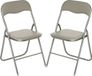 5Five Klapstoel met pvc zitting - 2x stuks - beige - 44 x 48 x 79 cm - metaal