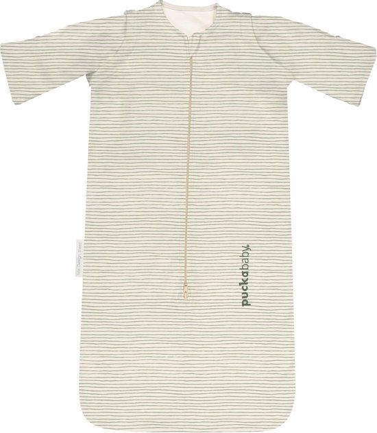 Puckababy The Bag New Born Baby Sleeping Bag - Green Stripes - 0-6 Months - Cotton - TOG 0.5 - Summer