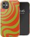 Selencia Hoesje - Geschikt voor Apple iPhone 11 - Backcover - Wavy Swirl Orange Fern