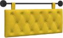 vidaXL - Hangend Hoofdbord - Geel - Fluweel
