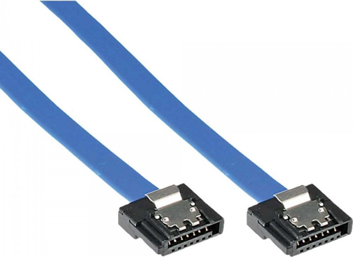 Inline Panda Inline SATA kabel plat 6 Gb/s - blauw - 0,15 meter