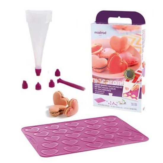 Mastrad Macarones - Siliconen - Hart - Giftset - Raspberry