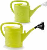 Forte Plastics 2x stuks kunststof tuin gieters 9 en 12 liter lichtgroen