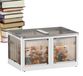 Boîte de rangement transparente sur roulettes avec design pliable