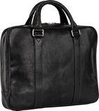 LEONHARD HEYDEN Leren business tas met laptopvak Bergamo RV-Aktenmappe 1 Fach 6850 Schwarz zwart
