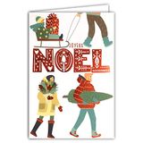 Afie 61-5648 kerstkaart, Vrolijk Kerstmis, glanzend, glinsterend, flamboyer, slee, cadeau, dennenboom, bloemen aan het einde van het jaar, met witte envelop