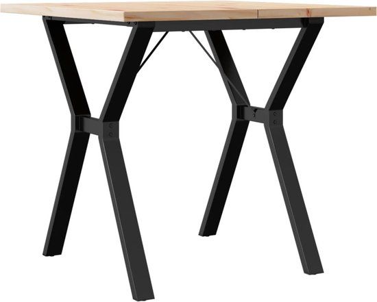 vidaXL Eettafel Y-frame 80x80x75,5 cm massief grenenhout en staal