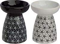 Puckator Bloemenpatroon Olie & Wax Geurbrander - zwart of wit