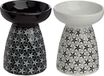 Puckator Bloemenpatroon Olie & Wax Geurbrander - zwart of wit