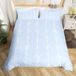 Drap plat, super king size, avec nœuds et rayures, 3 pièces, bleu