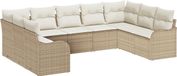 vidaXL Tuinbank Set Beige Poly Rattan