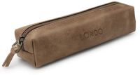 Londo Echt leren etui met rits voor pen, potlood en cosmetica – Schrijftas – Nerts