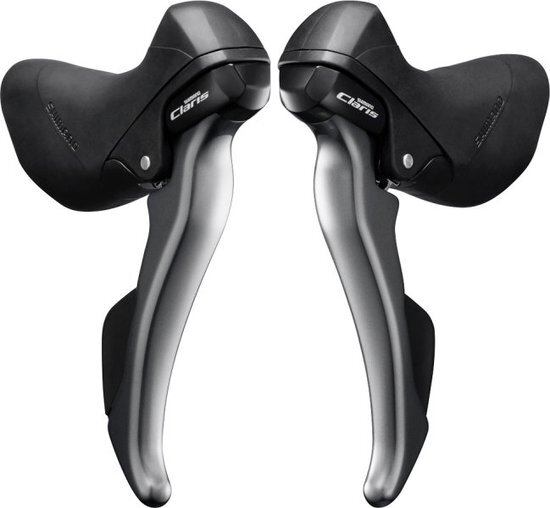 Shimano Claris ST-R2000/-R2030 Versnellingshendel set paar 2x8-voudig grijs/zwart