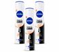 NIVEA Black & White Ultimate Impact Deodorantspray - 150 ml - Voordeelverpakking - 3 stuks