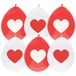 Haza Ballonnen Love hartjes print - Valentijn - rood/wit - 6x stuks - 29 cm
