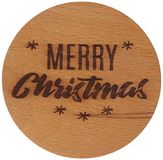 Engraved House Merry Christmas Beuken Hout Onderzetter