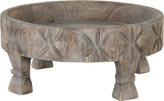 Vintage Chakki tafel - Paulowniahout - Grijs - 37.5x16.5cm