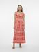VERO MODA VMDICTHE SL ANKLE DRESS WVN GA Maxi jurk Dames XS Katoen Cayenne Mouwloos Bandjes Vierkante hals Print Enkelhoogte Lente/Zomer 2024 Casual