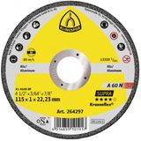 Klingspor A 60 N Supra 264298 Doorslijpschijf recht 125 mm 25 stuk(s) Aluminium